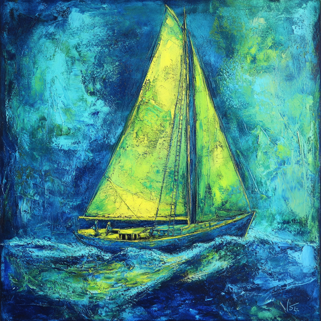 Impressionist Sailing Boat Artwork