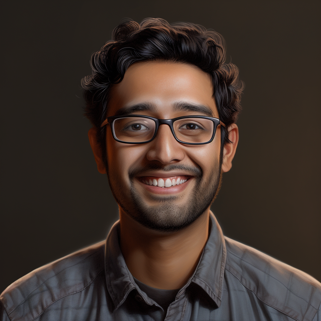 Indian male smiling nerd