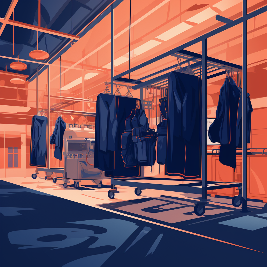 Clean and professional laundry factory environment