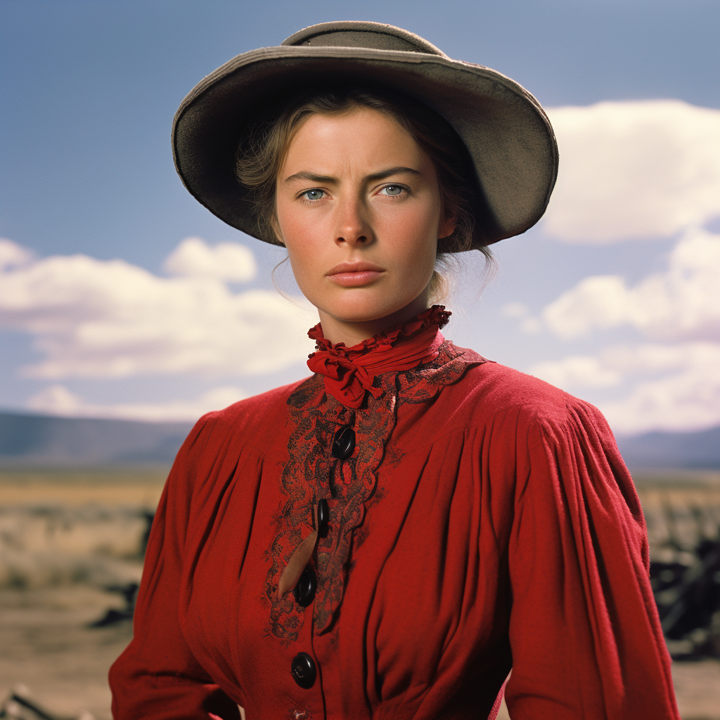 Ingrid Bergman in red dress at 20 years old