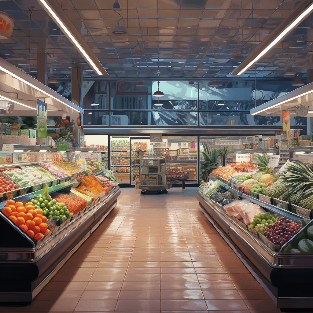 Inside Supermarket Scene Photo