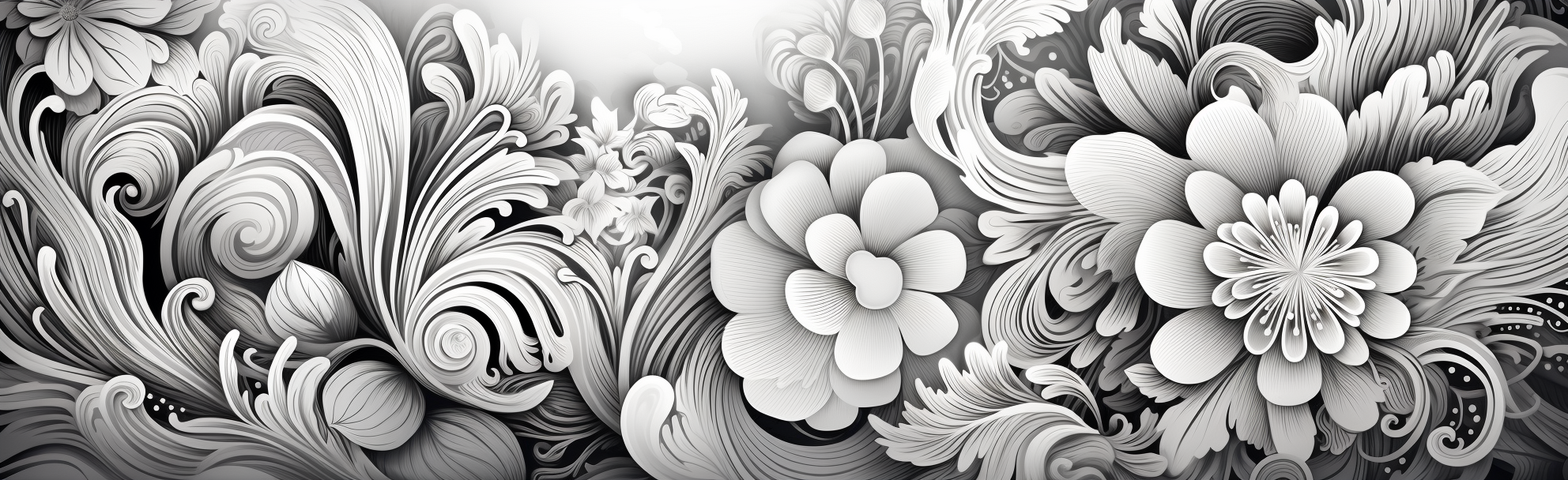 Intricate Black and White Coloring Page