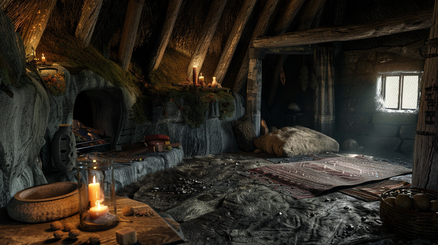 Detailed realistic Iron Age Turfhouse