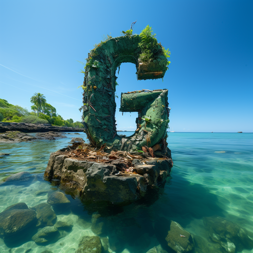 Letter G made of island in the sea