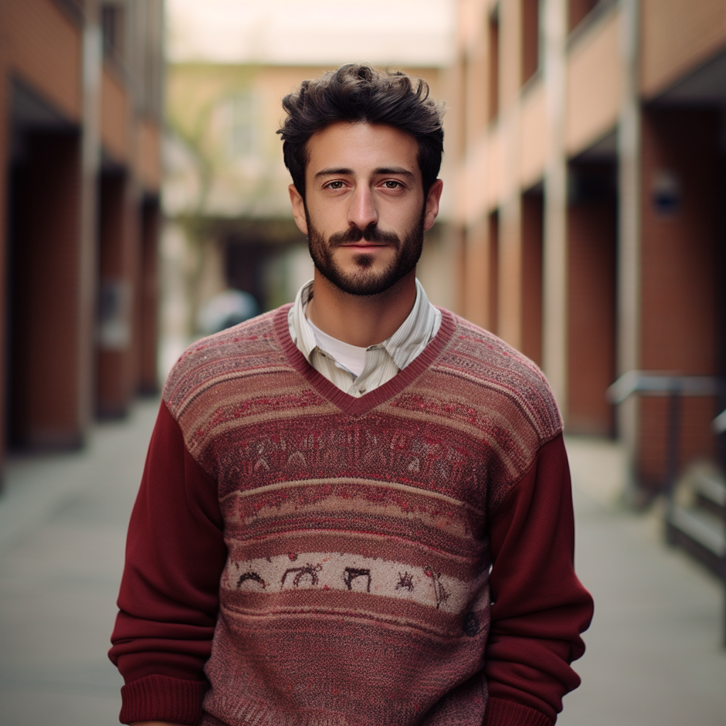 Italian Man in University: Smart and Stylish