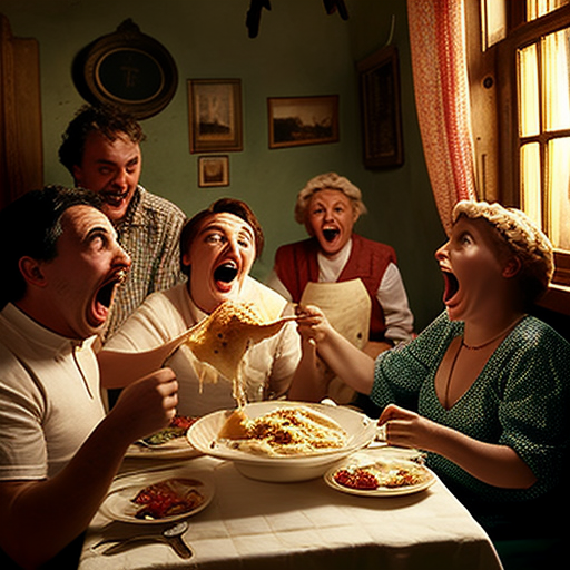 Group enjoying Italian Ravioli dish