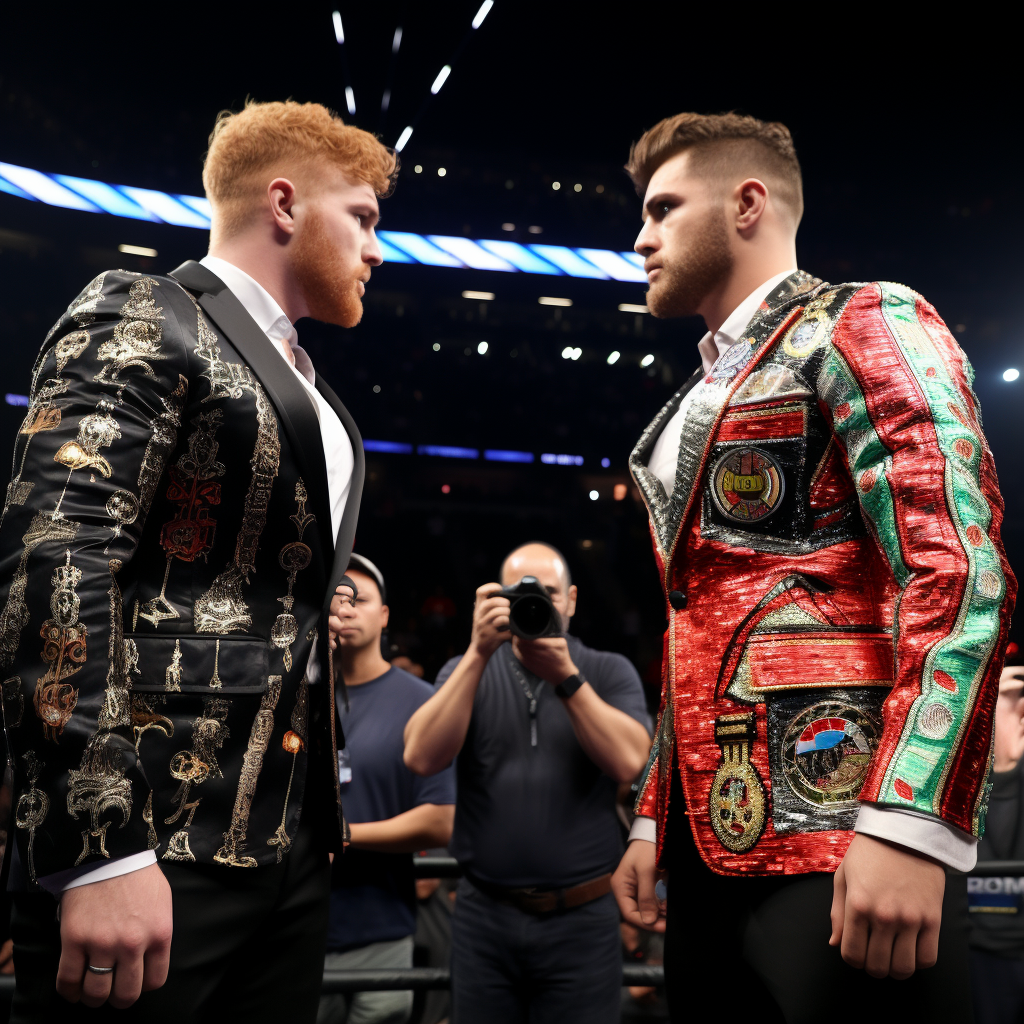 Jake Paul and Canelo Alvarez intense face-off