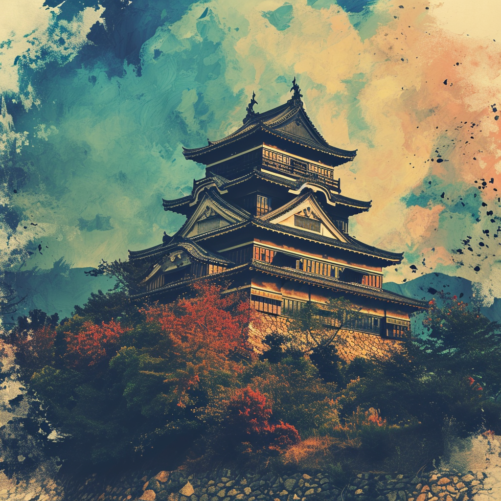 Japanese Castle Abstract Logo