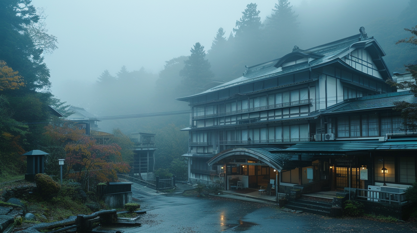 Japanese hotel with eerie ambiance