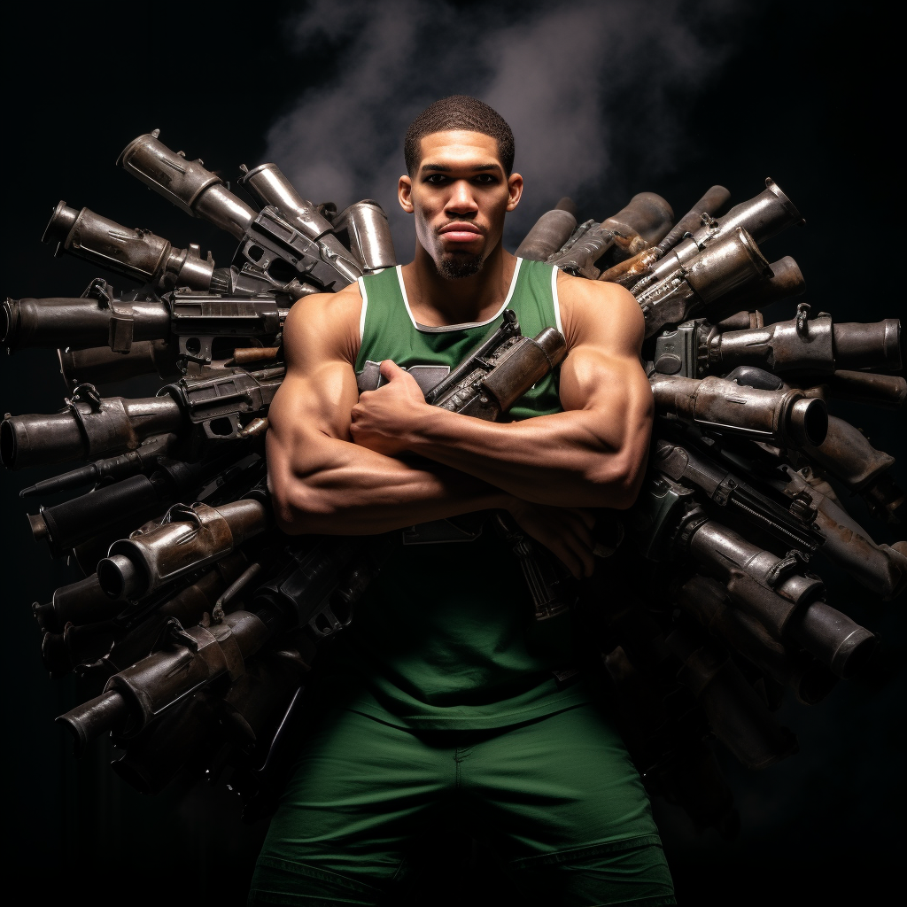 Jayson Tatum showcasing his impressive arm strength