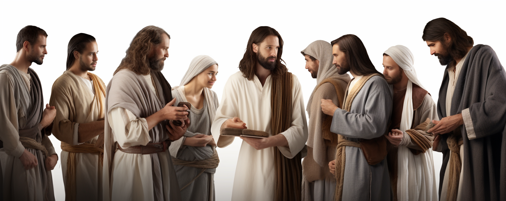 Jesus giving a Bible to diverse group