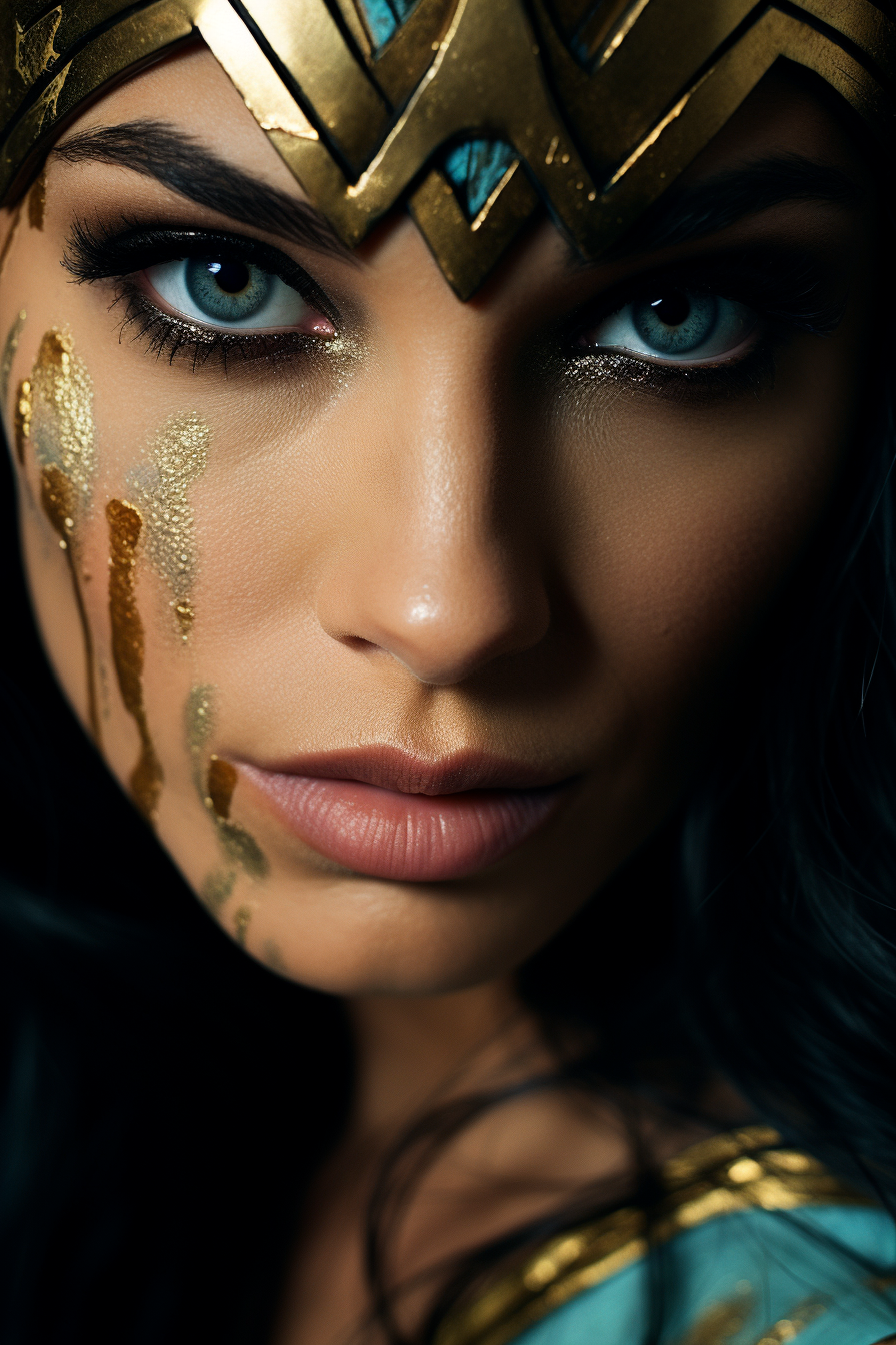 Close-up of Joséphine Japy as Wonder Woman