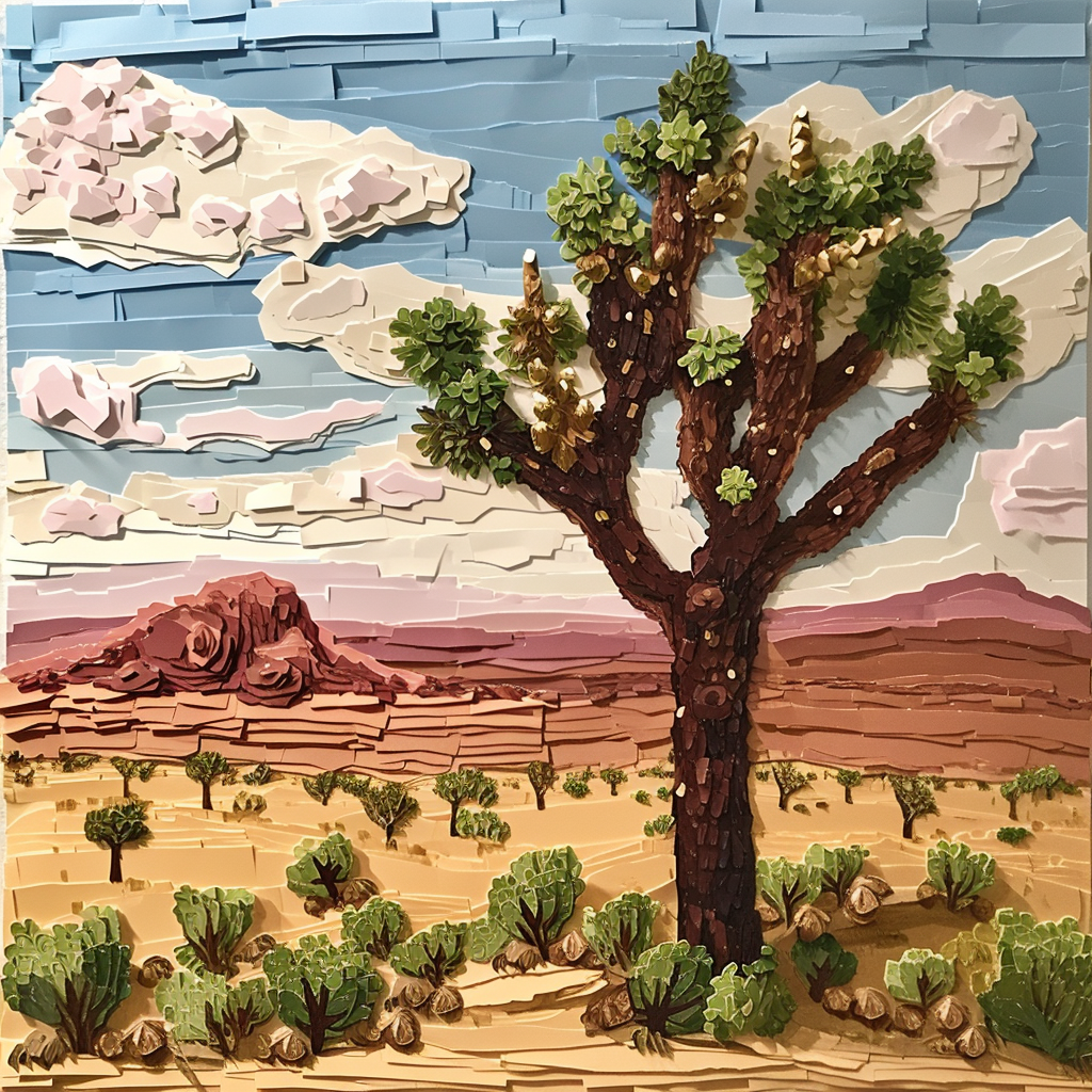 Paper craft of Joshua Tree Desert