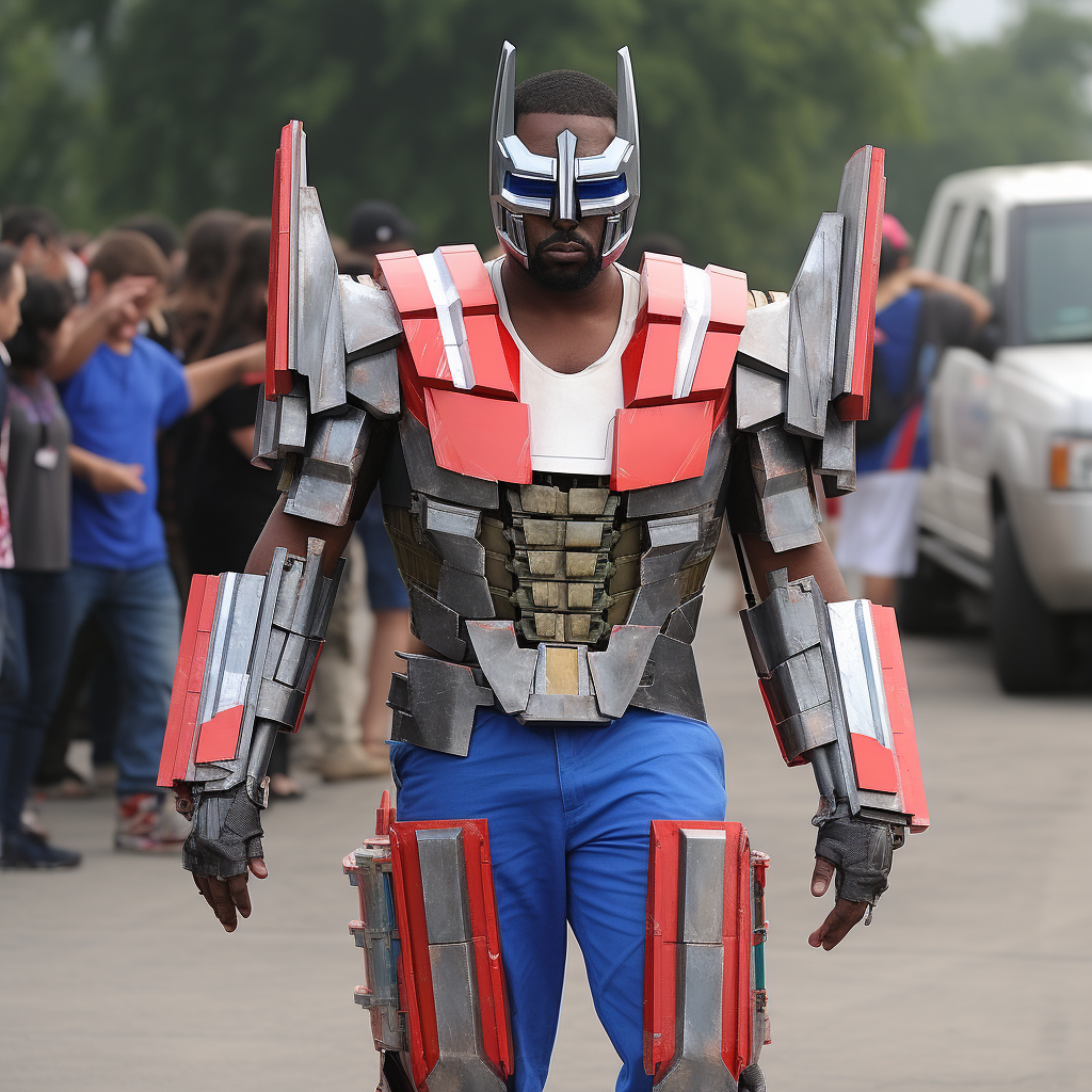 Kanye West in Optimus Prime Costume