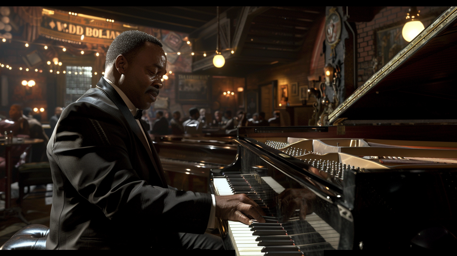 Keith Davis playing grand piano