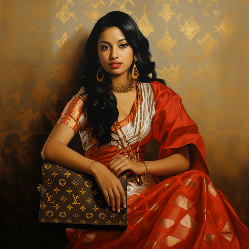 Elegant Kerala woman adorns Louis Vuitton saree