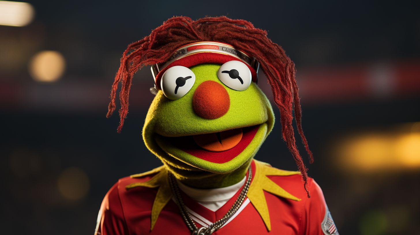 Kermit the Frog representing Kansas City Chiefs