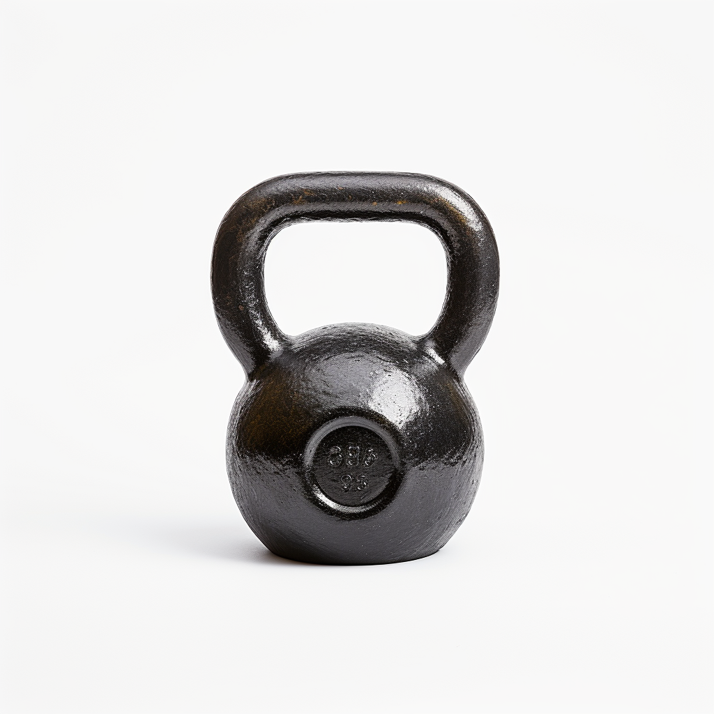 White background kettlebell workout