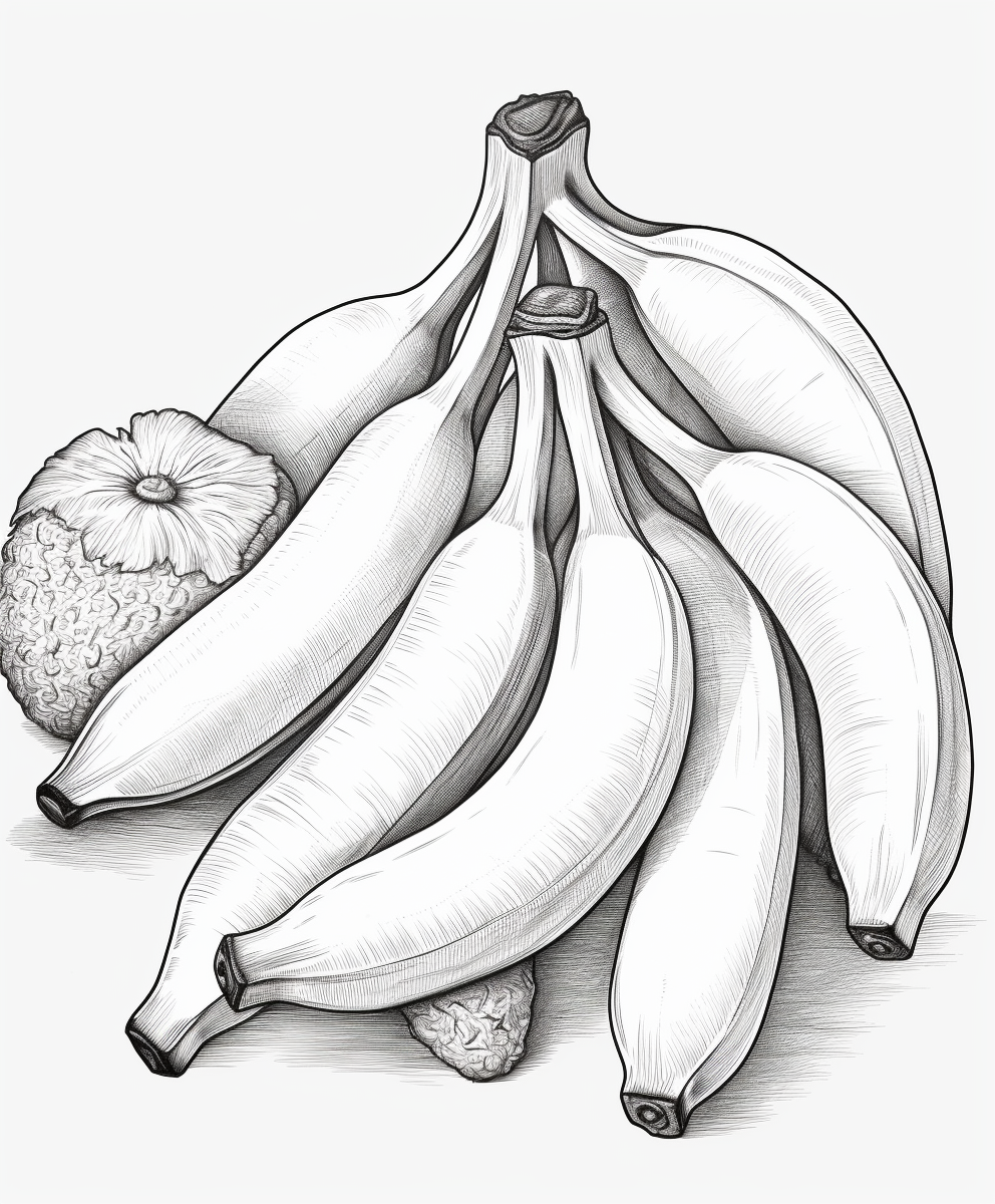 Cartoon Bananas Coloring Page for Kids