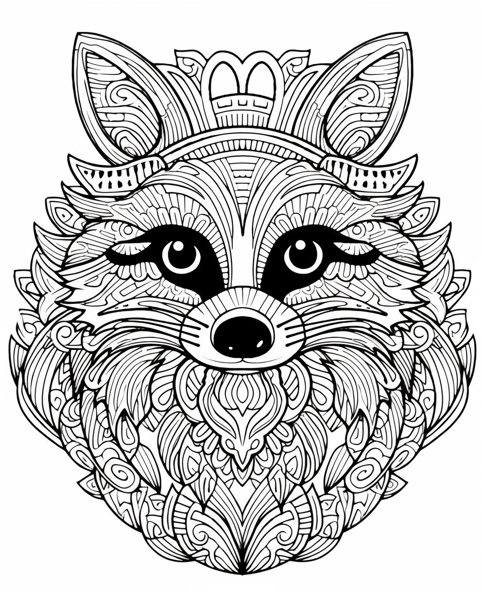 Cartoon Raccoon Coloring Page Image