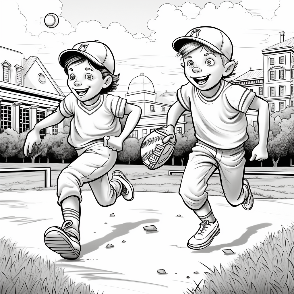 Kids playing baseball with excitement