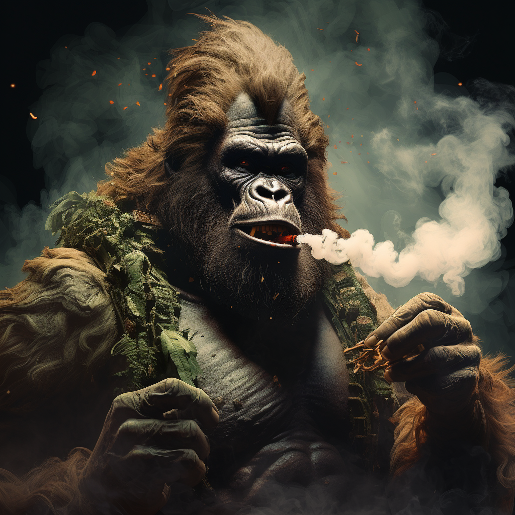 King Kong enjoying some herbal relaxation