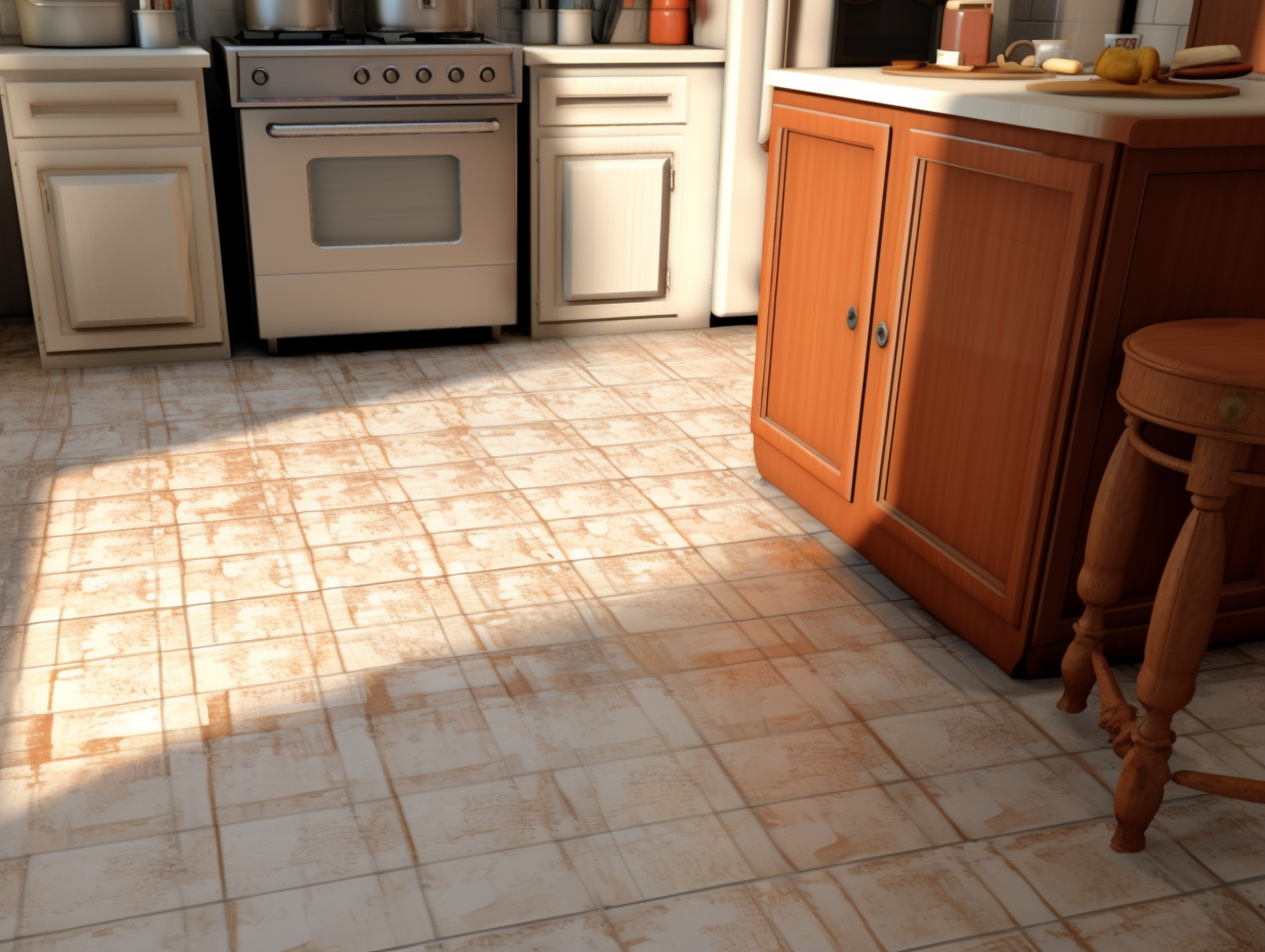 Kitchen floor with furniture view