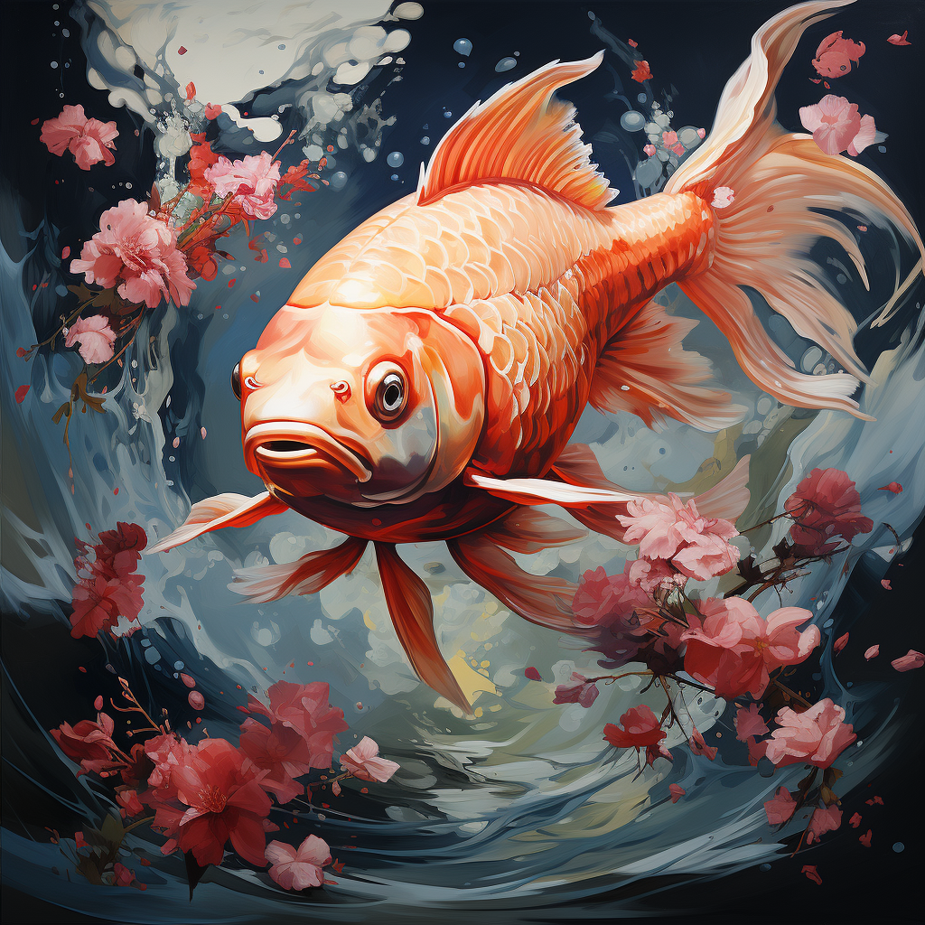 Beautiful koi fish swimming elegantly