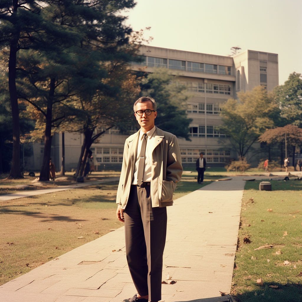 Photo of an old male Korean campus professor