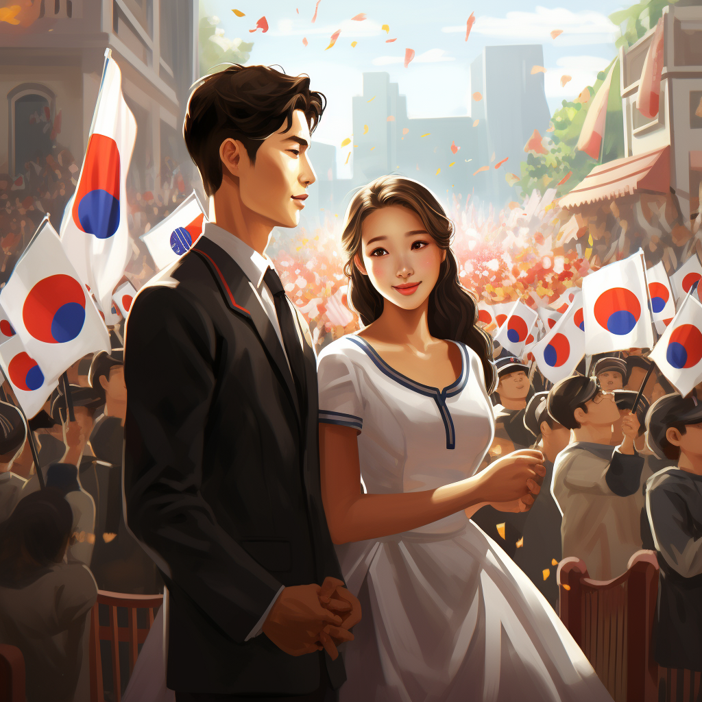 Cheering Korean Royal Couple