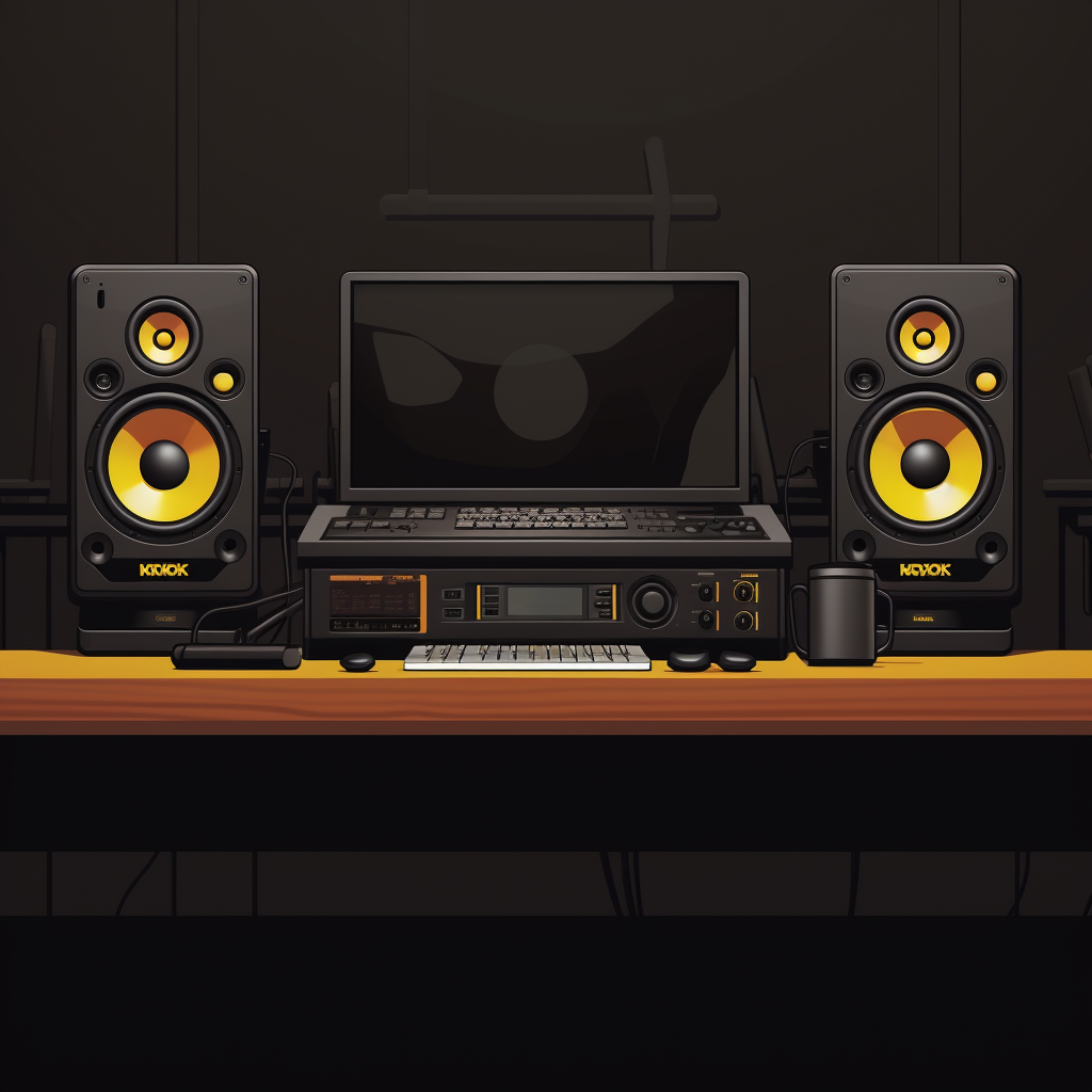 Minimalistic illustration of KRK RP5 Classic Desktop Bundle