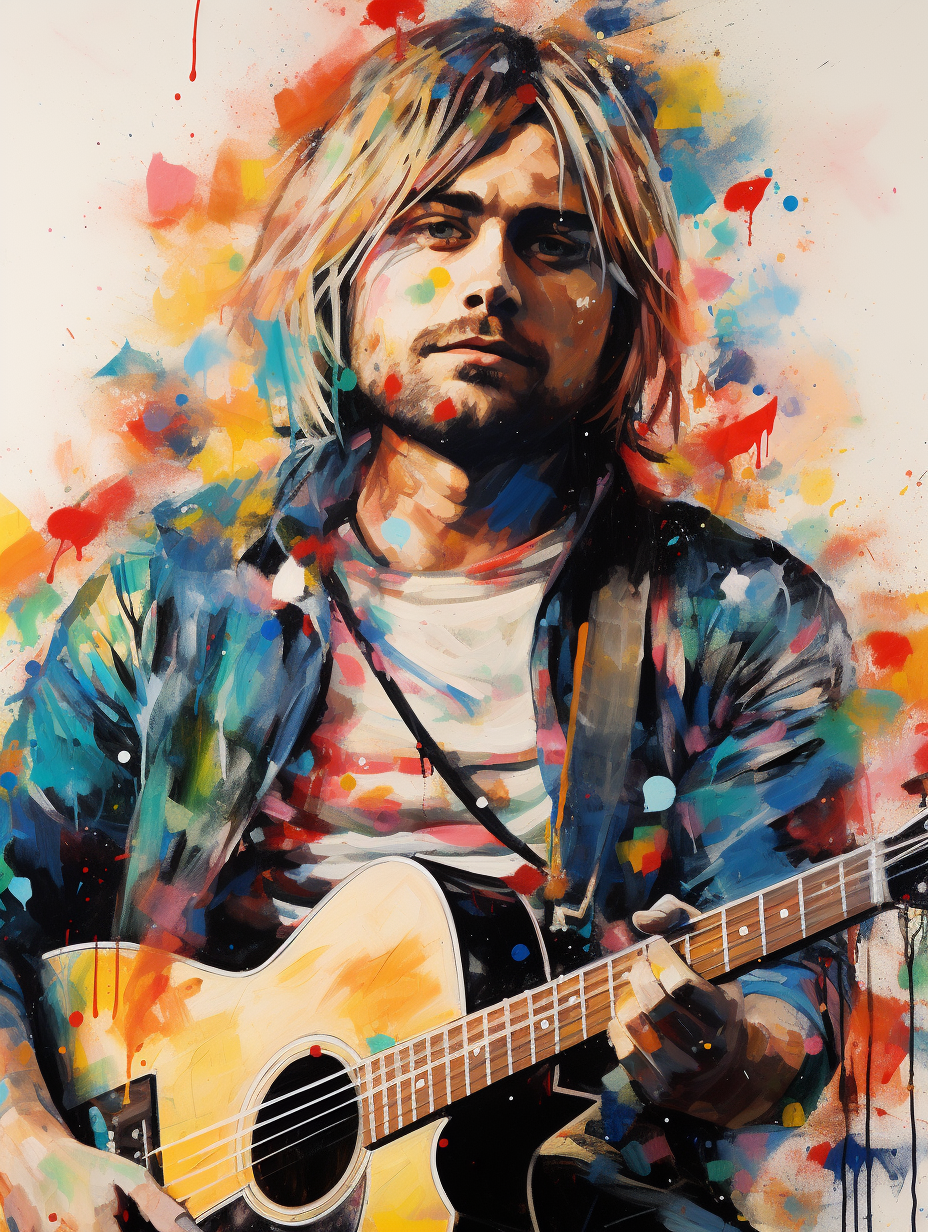 Artistic portrait of Kurt Cobain