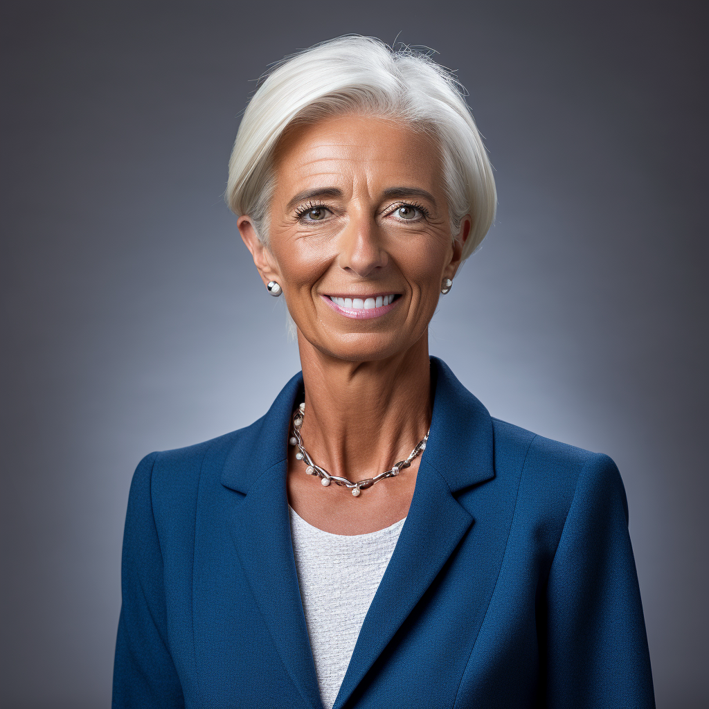 Christine Lagarde speaking at ECB