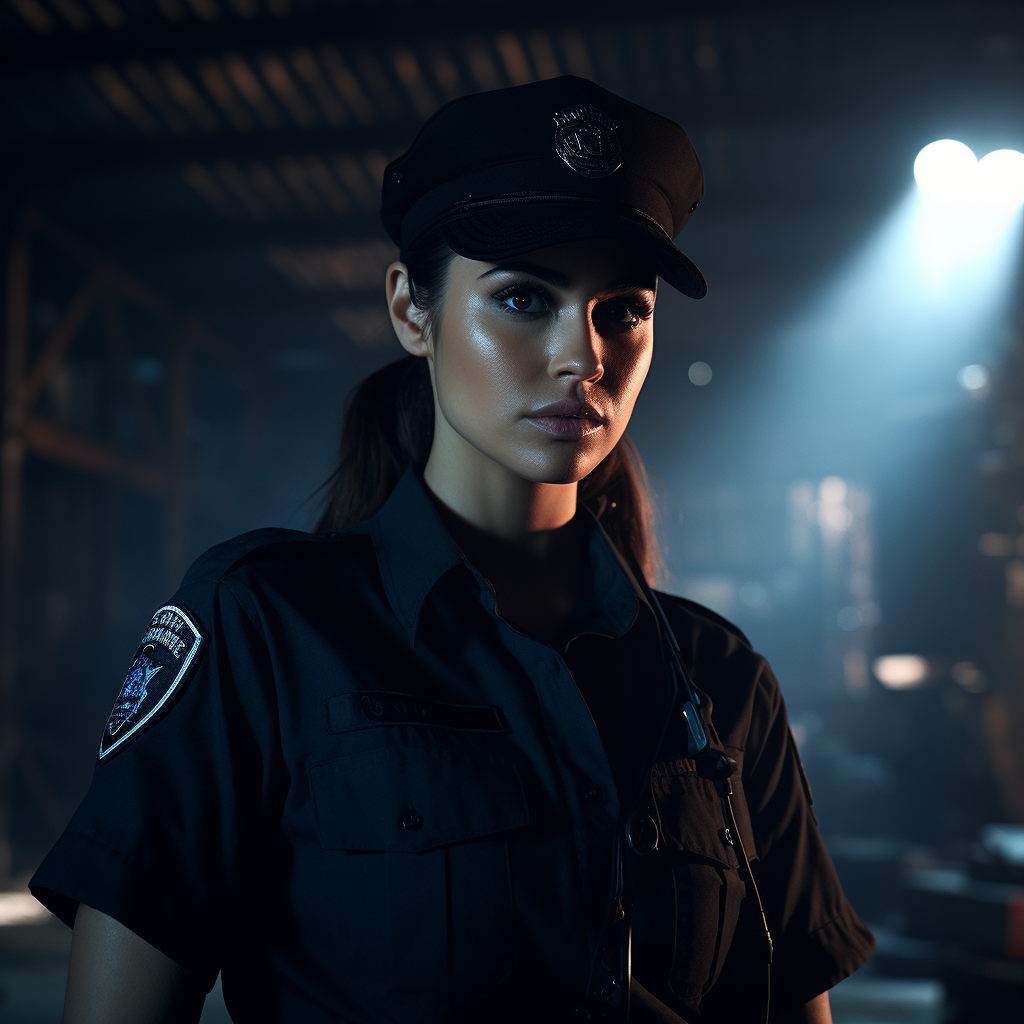 Female LAPD Cop in Abandoned Warehouse