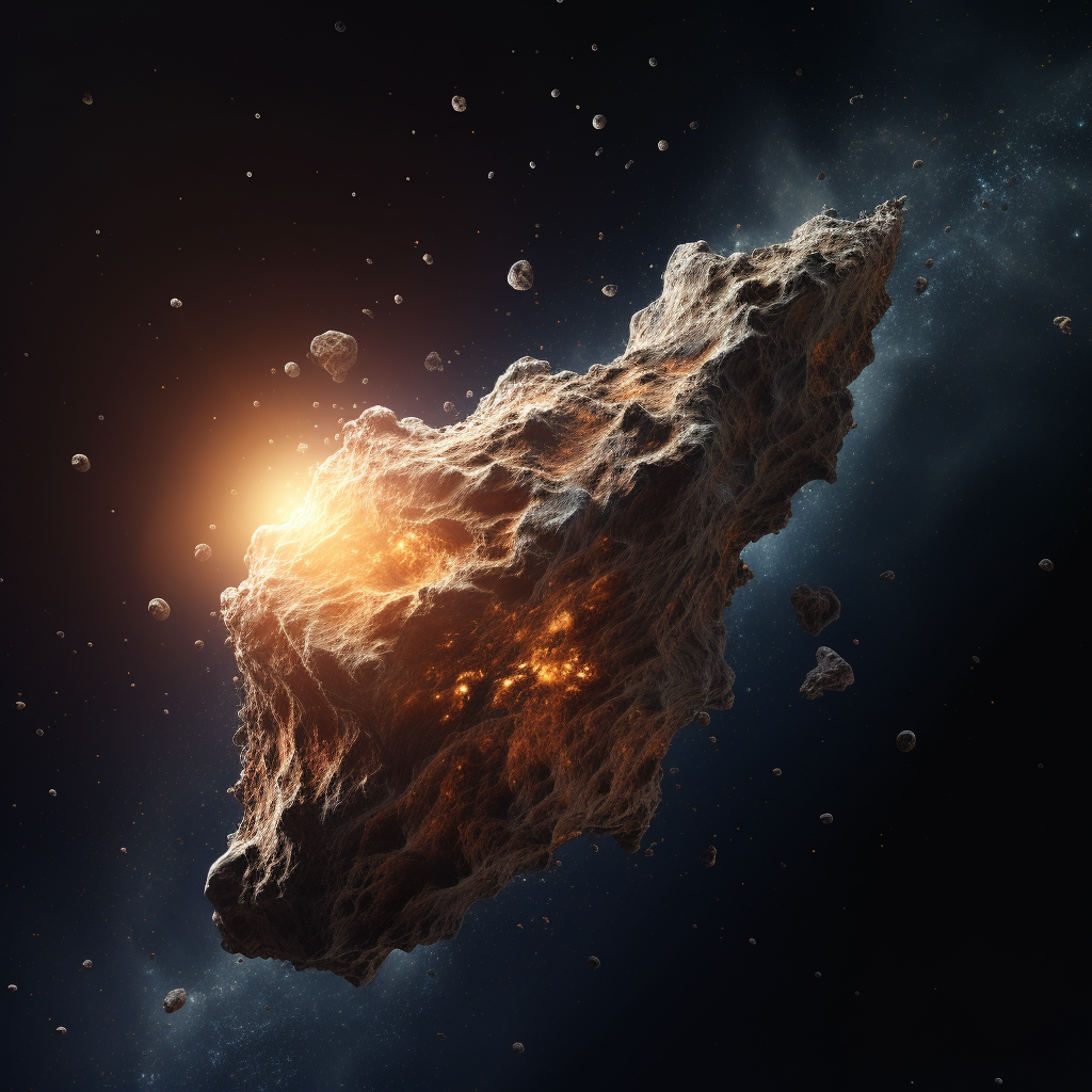 Hyper detailed image of a large comet in space