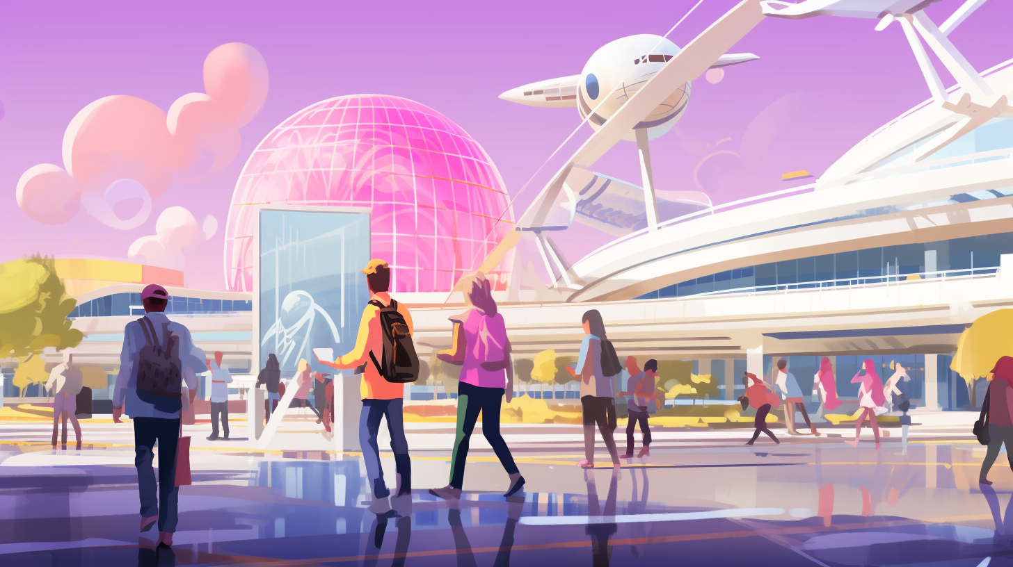 Future Concept Art of LAX Airport with Theme Building