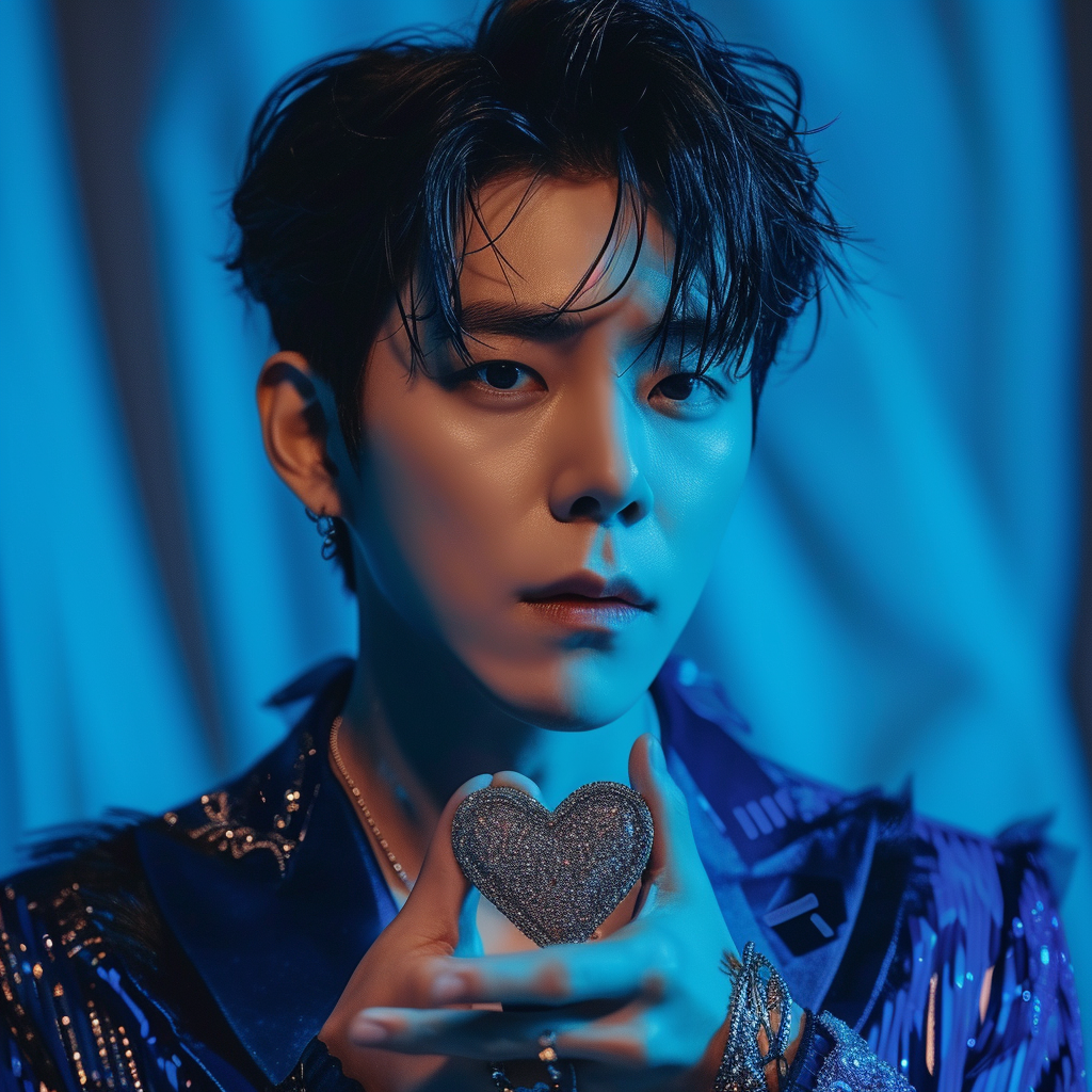 Lee Donghae holding heart accessory