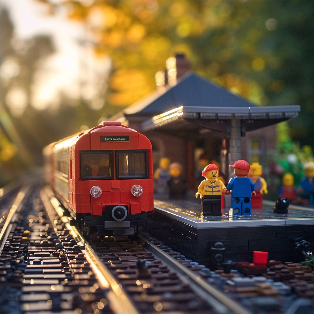 Lego Train Station in British Countryside