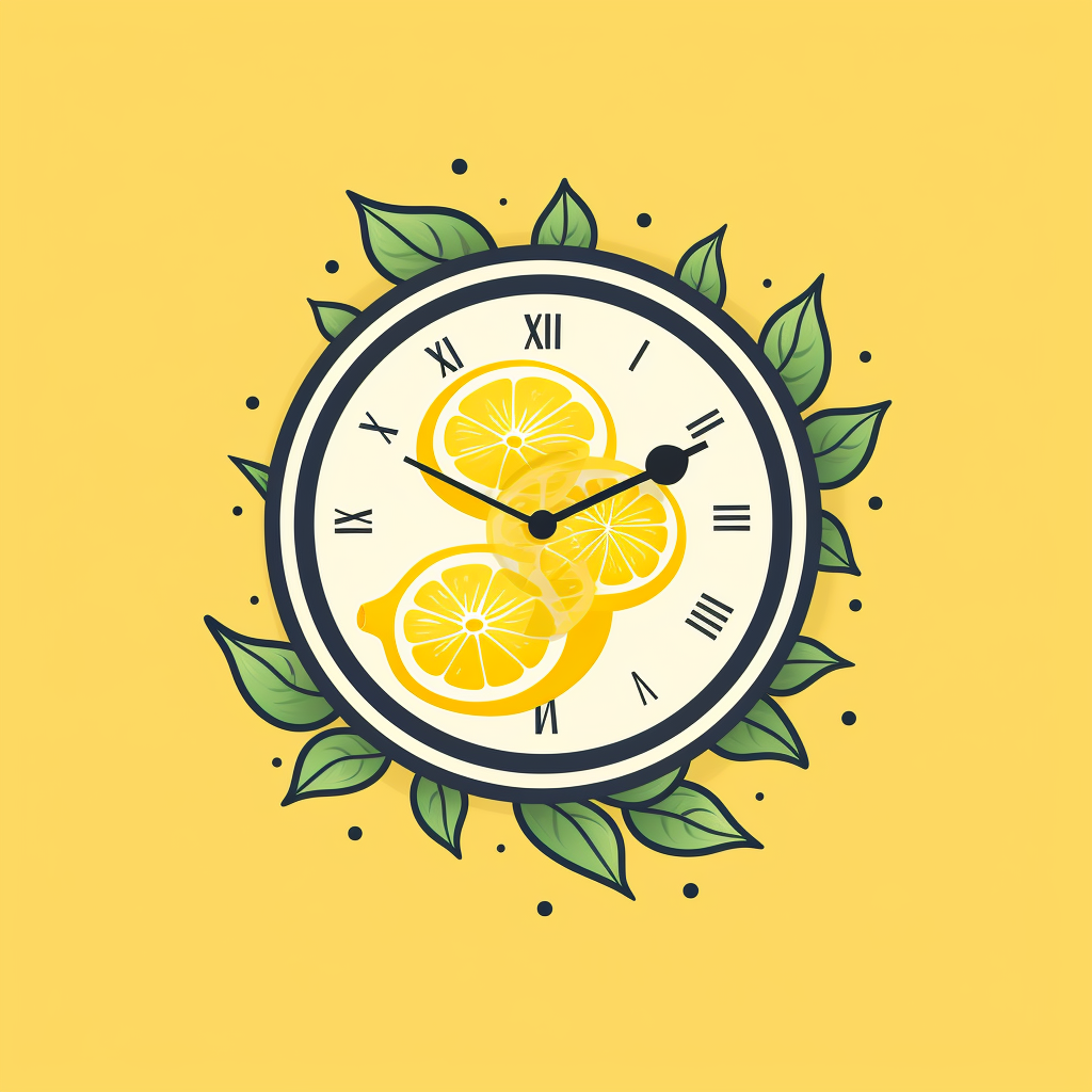 Retro lemon clock logo design