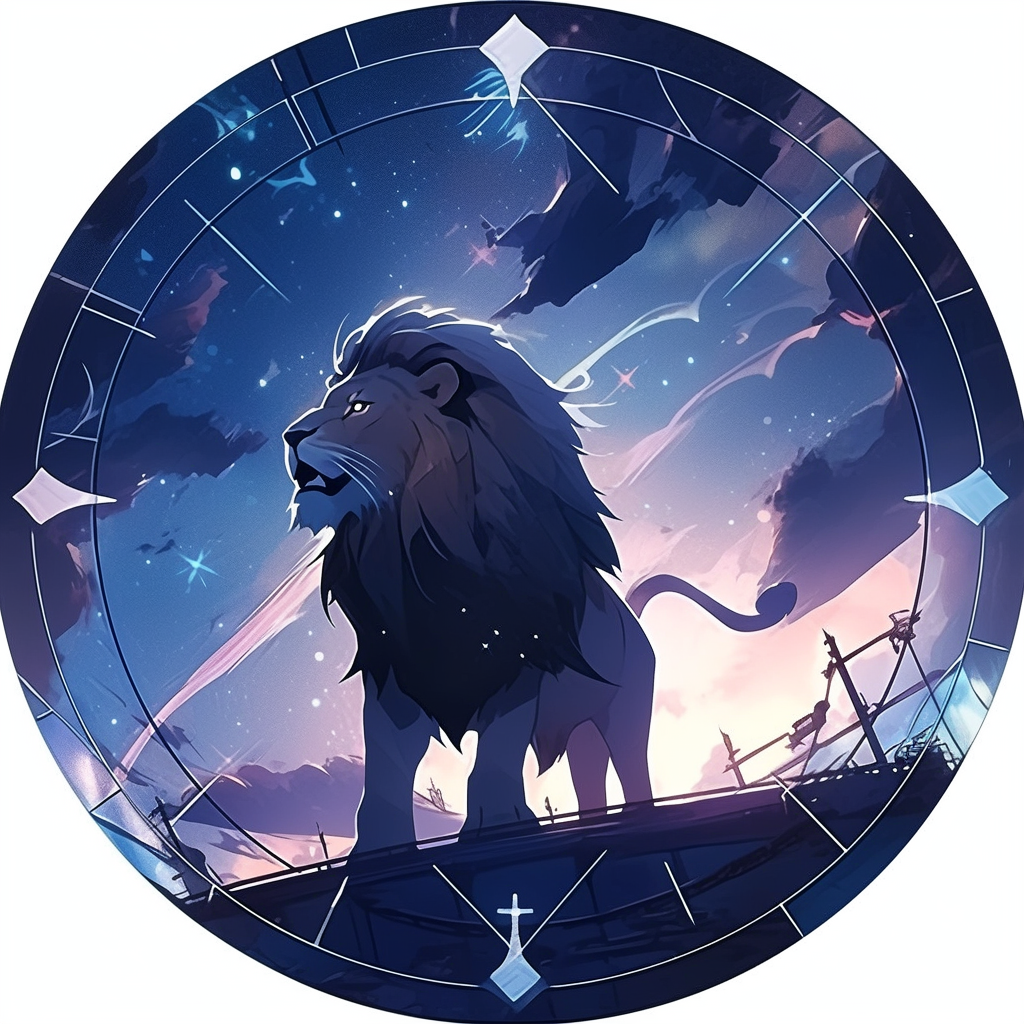 Beautiful Leo horoscope symbol in scenic style