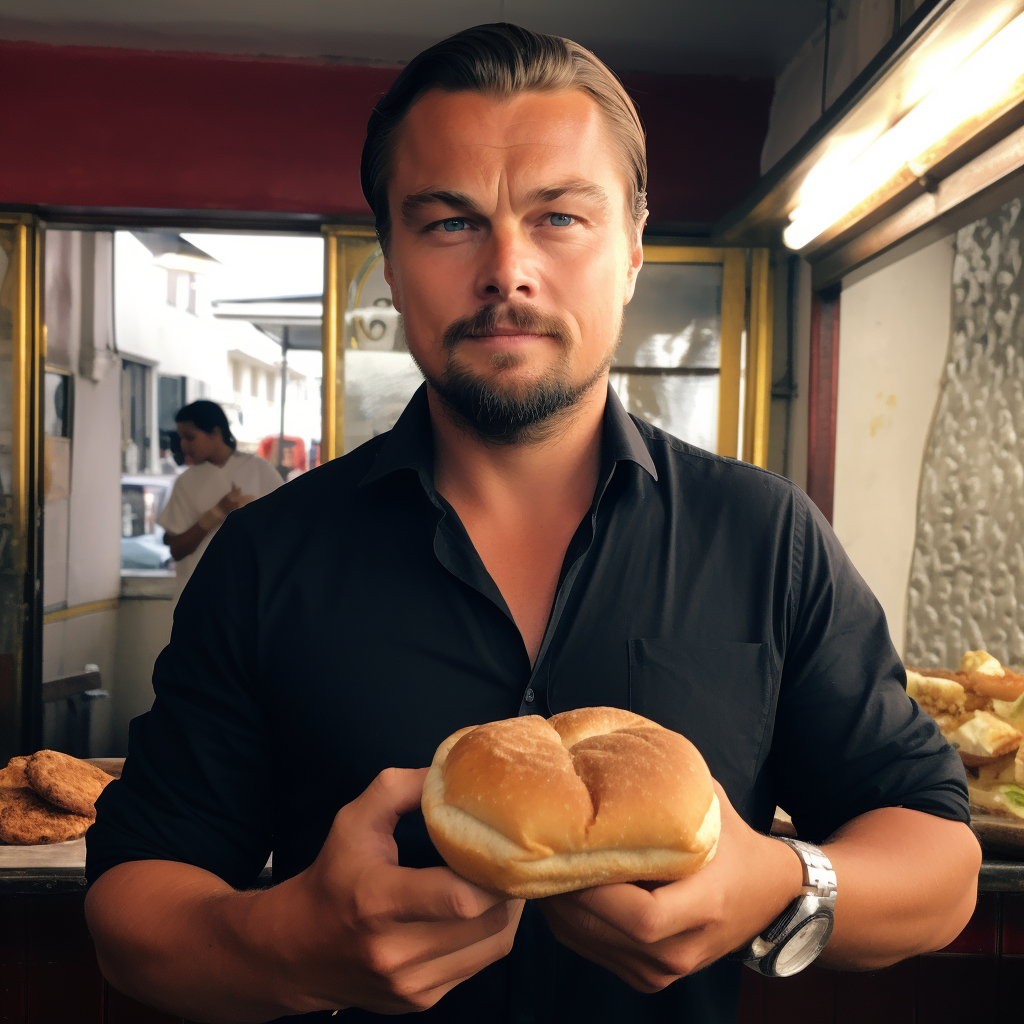 Leonardo Di Caprio selling Vada Pav