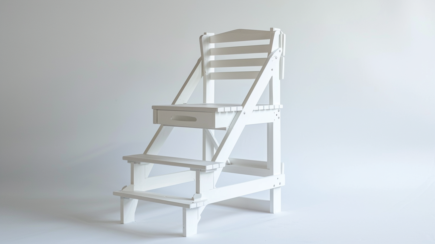 white wooden lifeguard chair on beach