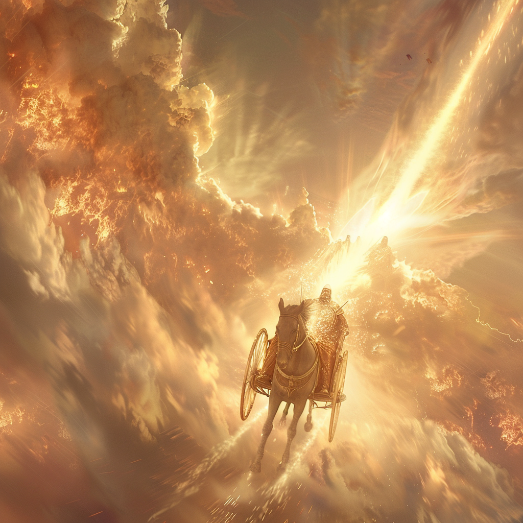 Radiant Light Chariot in Sky