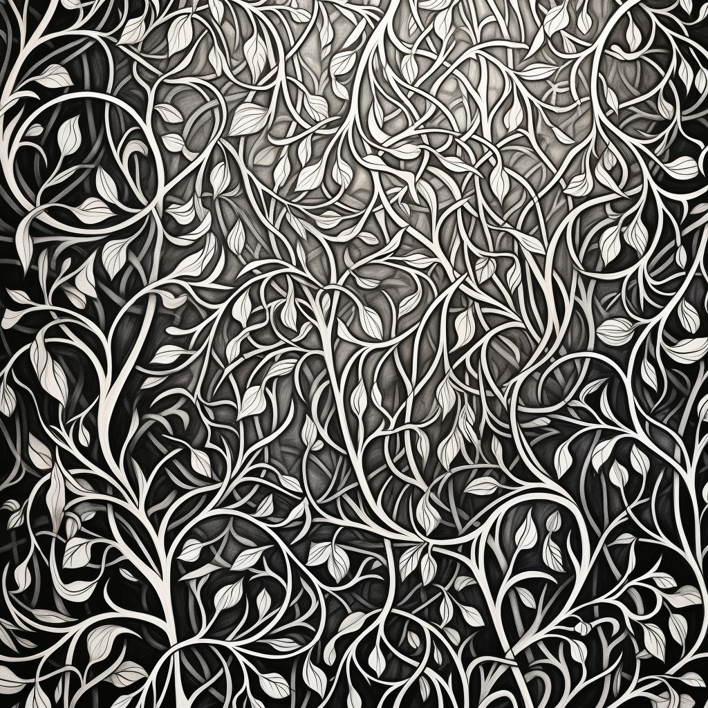 Monochrome linear little vines