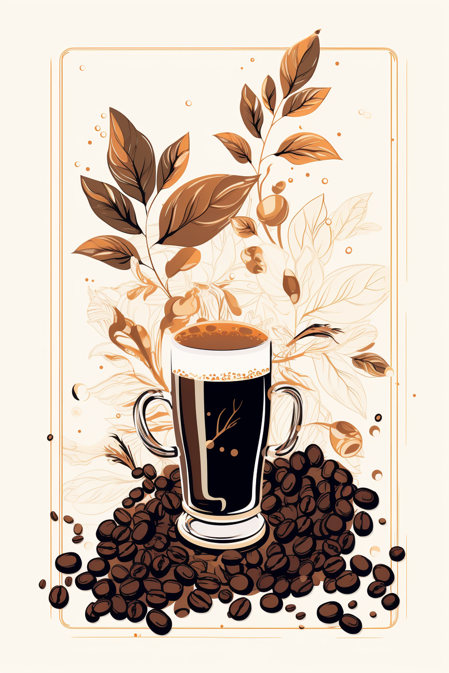 Graphic poster of liquor de cafe