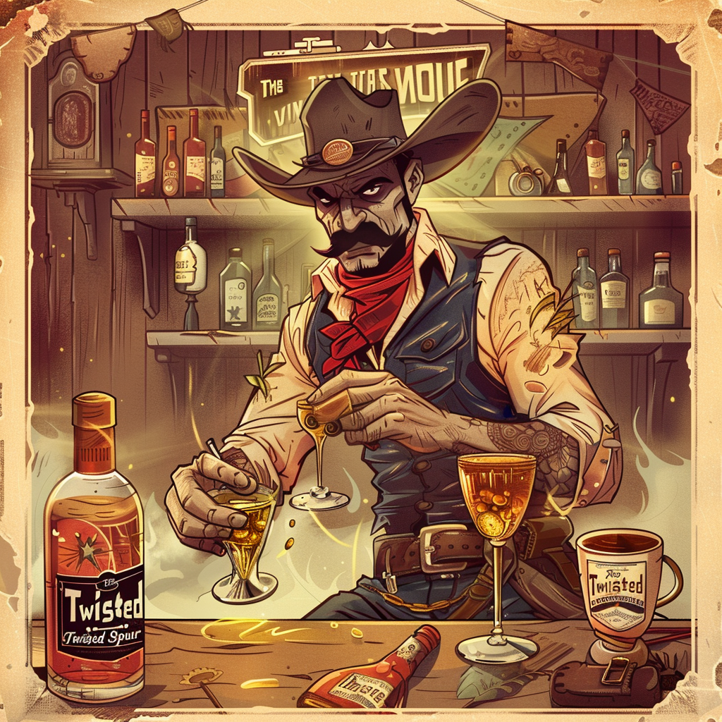 Cowboy themed liquor store flyer