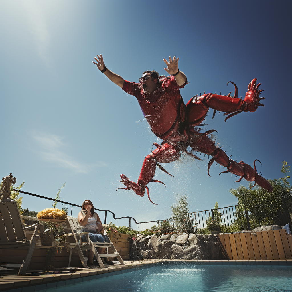 Lobster Man Diving Belly Flop