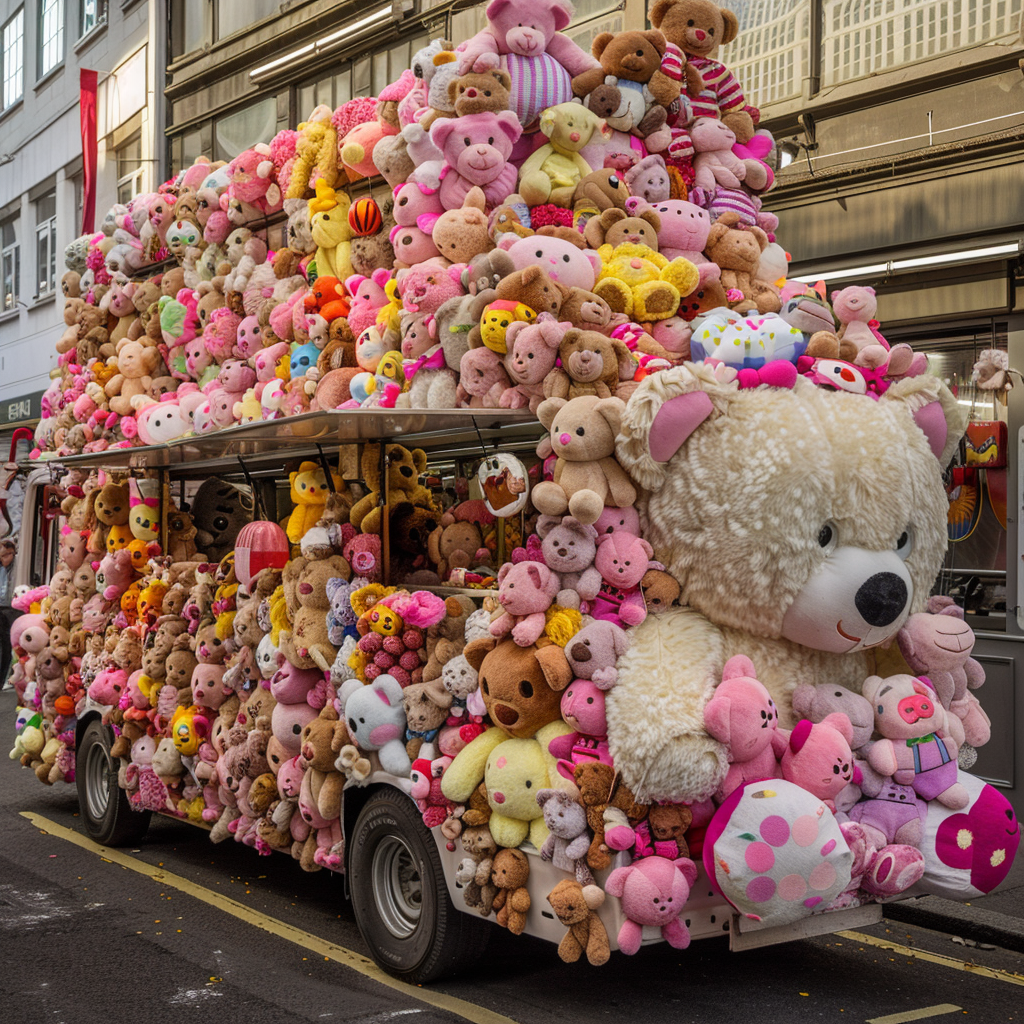 Toy-covered food truck in London