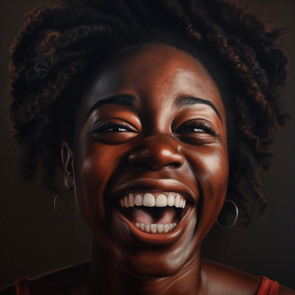 Young black woman from London feeling joy