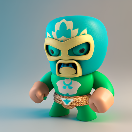 Colorful luchador Mexicano with green mask